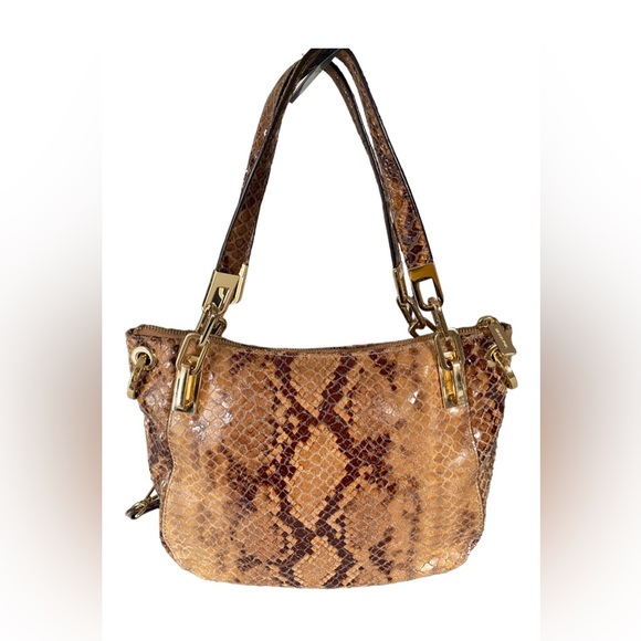 Michael Kors Brooke Medium Embossed Python
Leather Shoulder Tote. - Picture 3 of 10